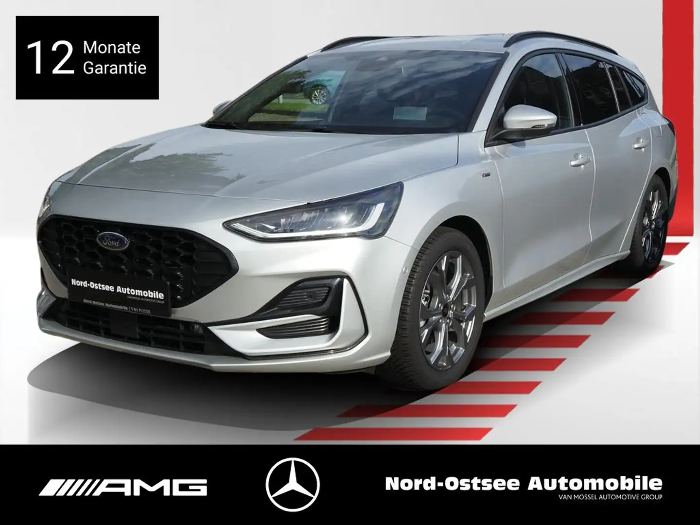 Ford Focus 1.0 ST-LINE X AHK HUD ACC ALARM AMBIENTE Silber - 1