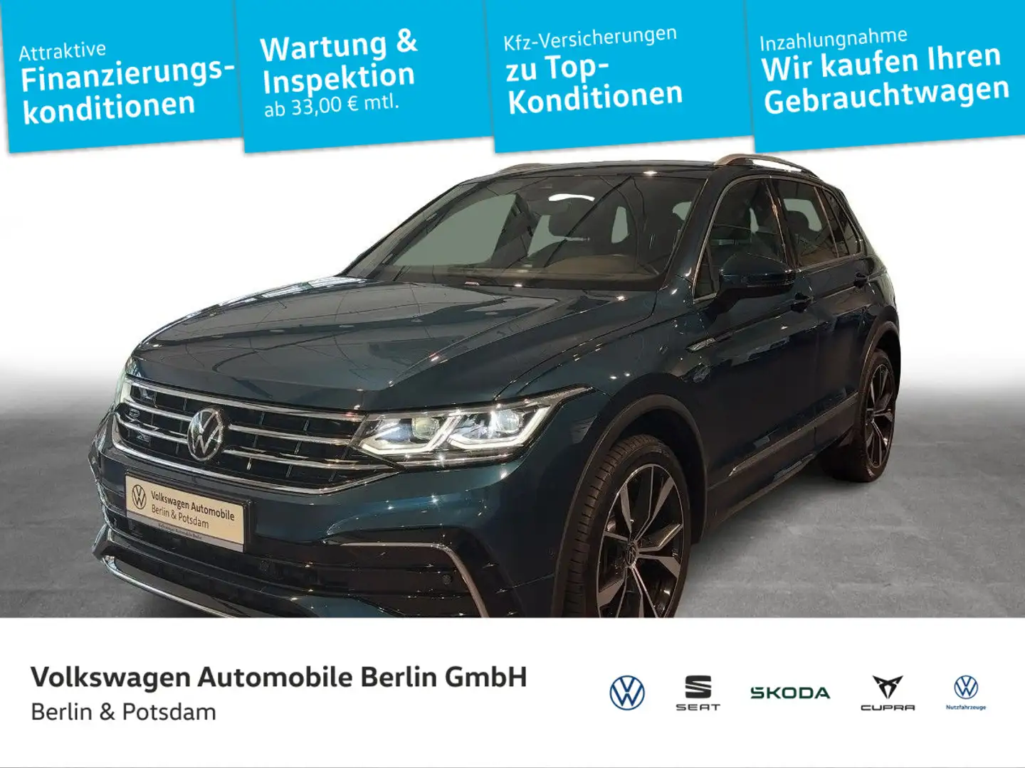 Volkswagen Tiguan 2.0TDI DSG R-Line 4x4 NAVI AHK MATRIX-LED Blauw - 1