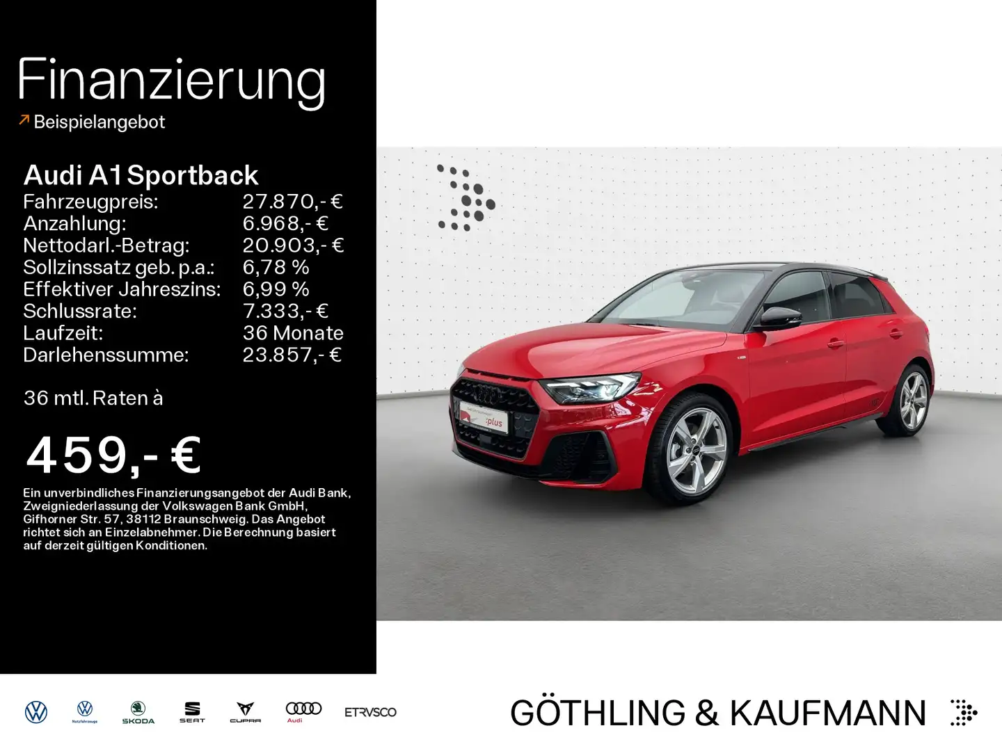 Audi A1 30 TFSI 2x S line edition S tro*Son Rot - 1