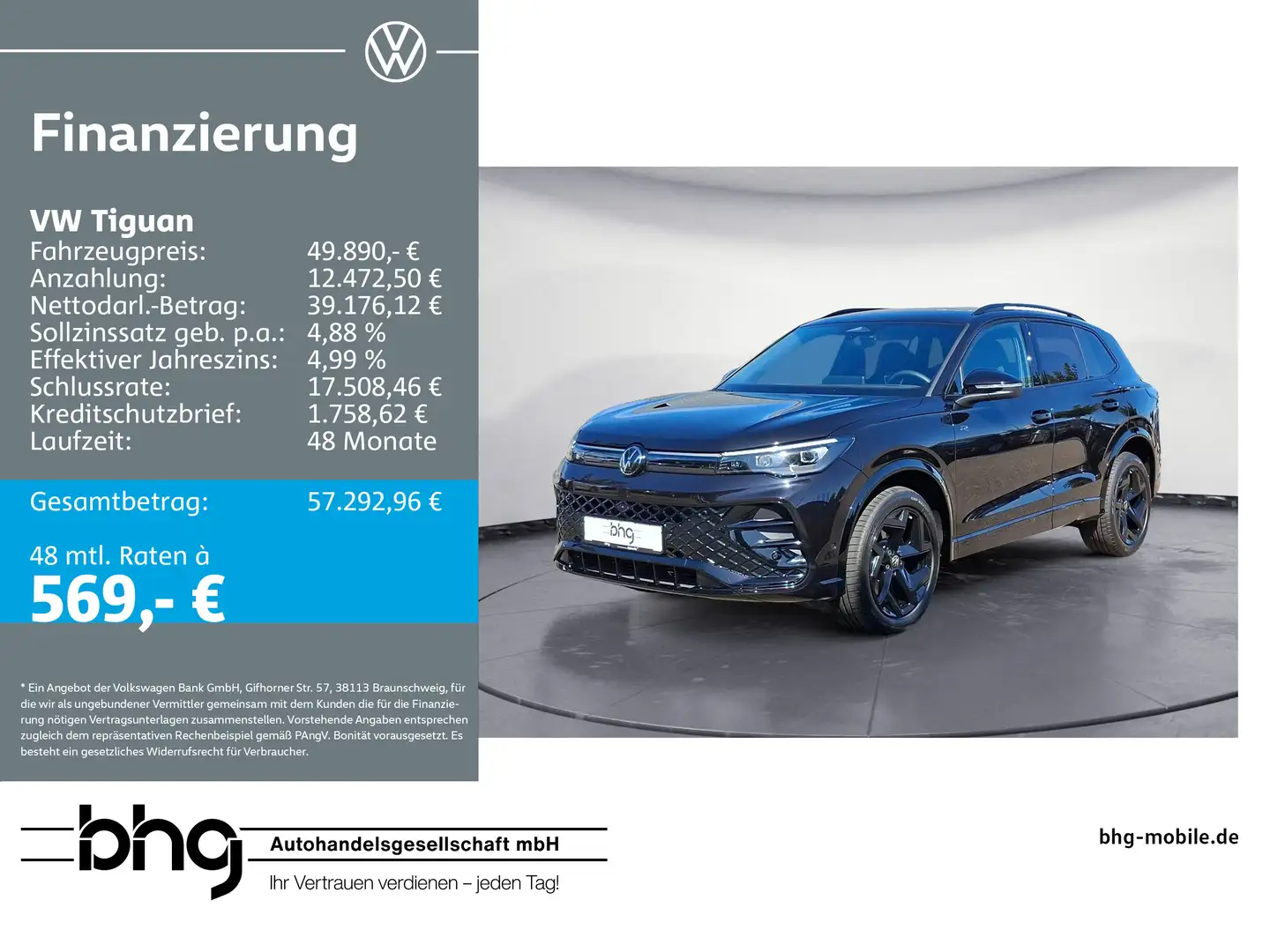 Volkswagen Tiguan 2.0 TDI 4MOTION DSG R-Line BlackStyle AHK Schwarz - 1