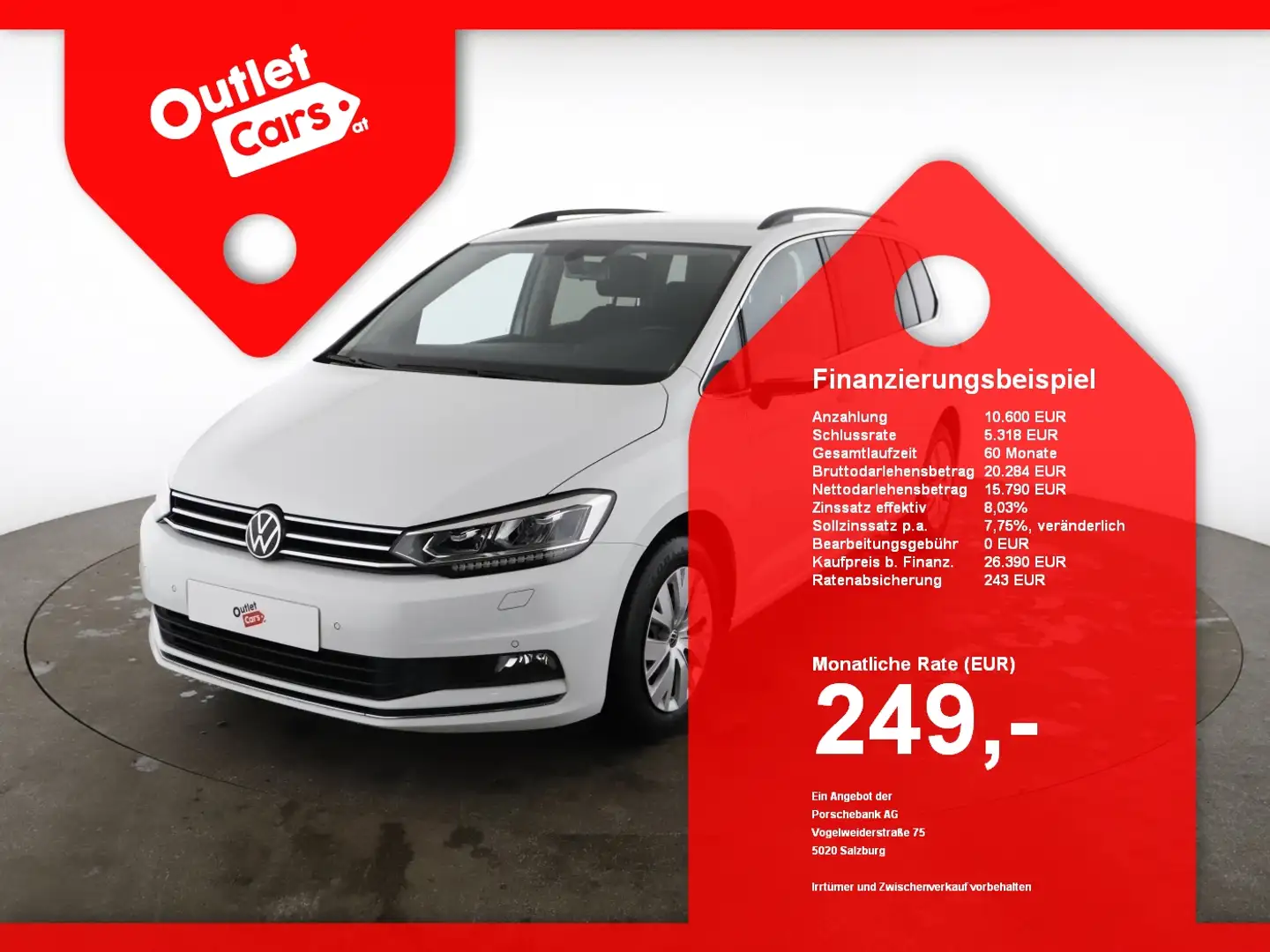 Volkswagen Touran 2.0 TDI Highline DSG LED+NAVI+EINPARKHILFE Weiß - 1