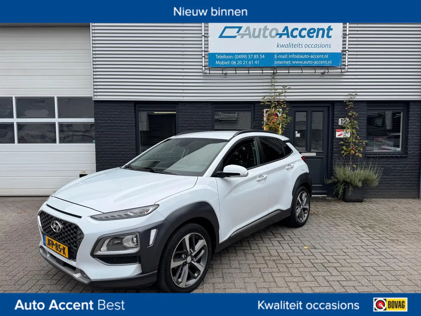 Hyundai KONA 1.0 T-GDI Premium Navi/Camera/Leder/95dkm... Wit - 1