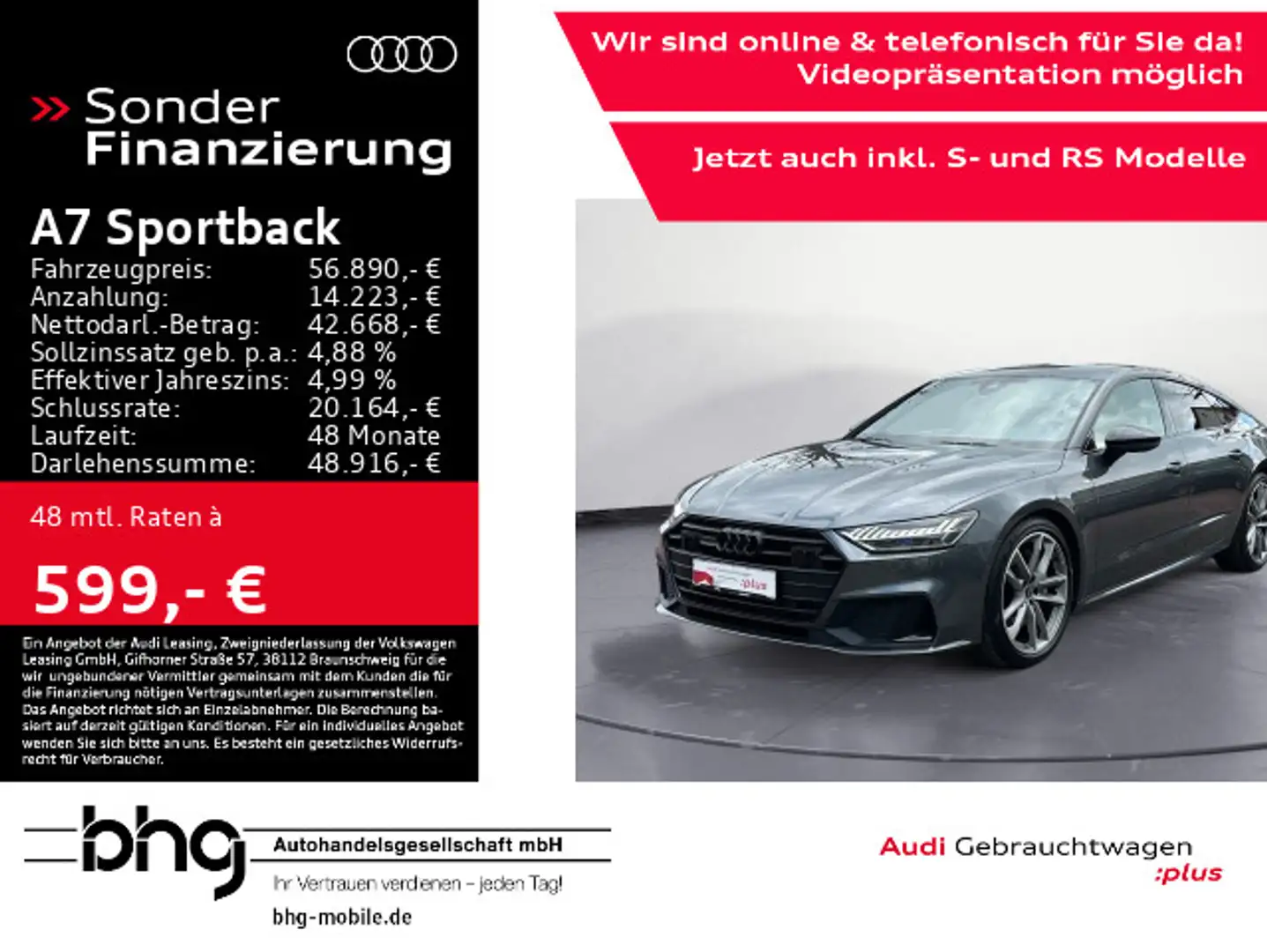 Audi A7 50 TFSIe quattro S-line Matrix/B&O/ Grau - 1