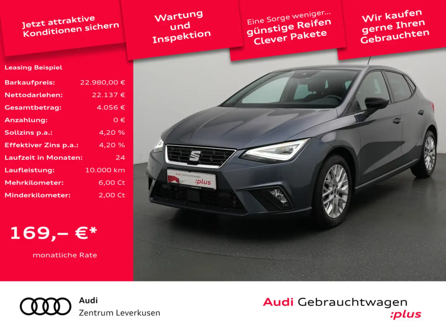 SEAT Ibiza FR VIRT LED KAM SHZ NAVI PDC Grau - 1