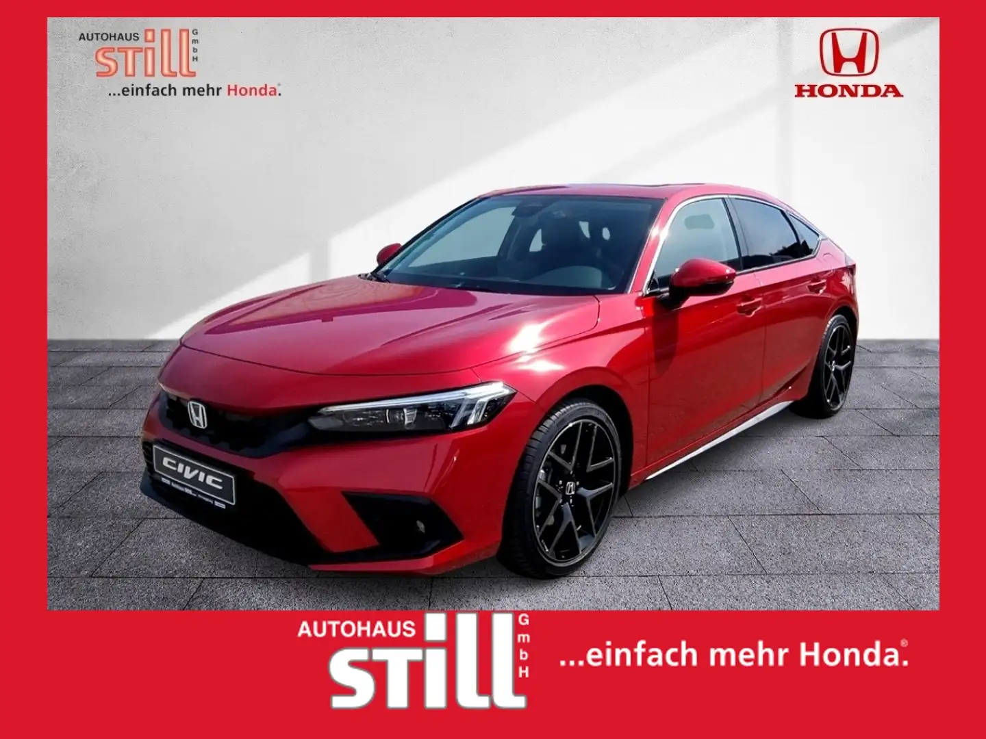 Honda Civic 2.0i e:HEV Advance BOSE* Pano* Leder* Czerwony - 1