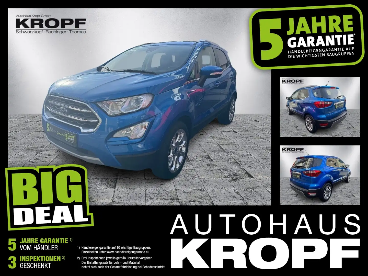 Ford EcoSport 1.0 EcoBoost Fin. ab 2,99% Navi+SHZ Blau - 1