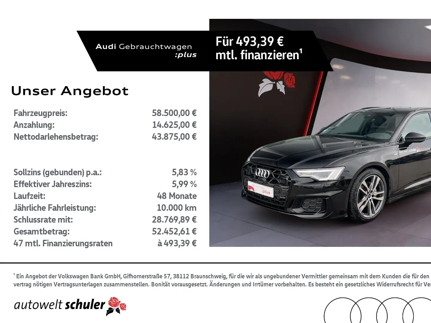 Audi A6 Avant 40 2.0 TDI S-tronic S-line AHK RFK Matrix-L Schwarz - 1
