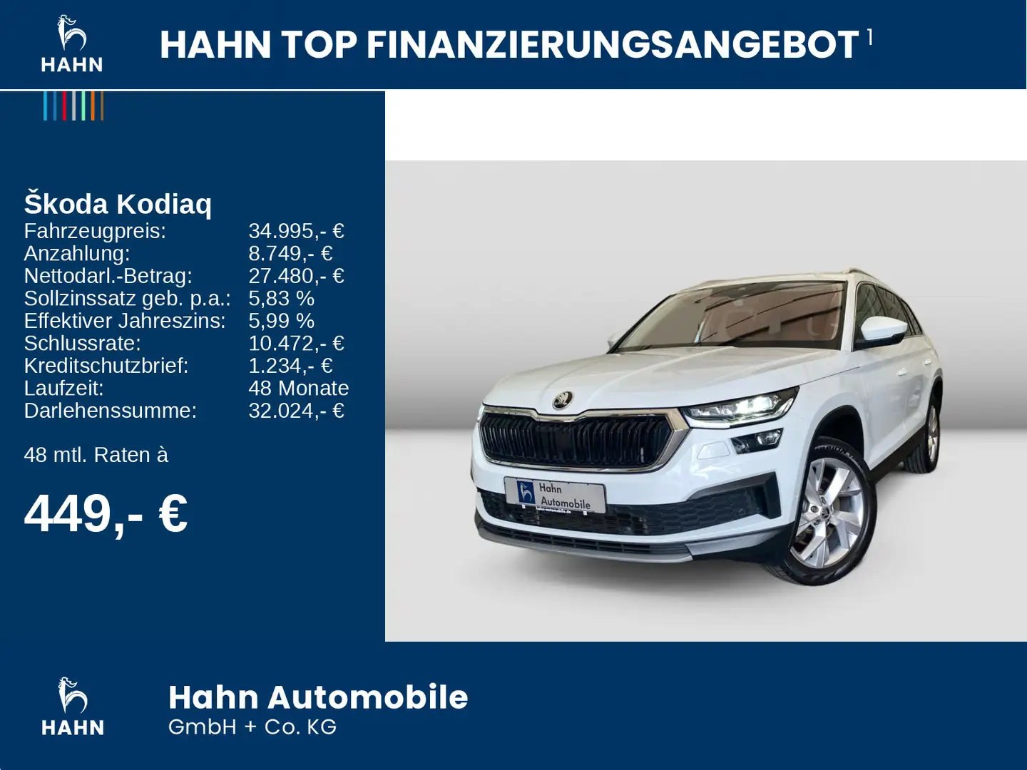 Skoda Kodiaq 2.0 TDI 4x4 DSG Style AHK Leder DCC 360° Weiß - 2