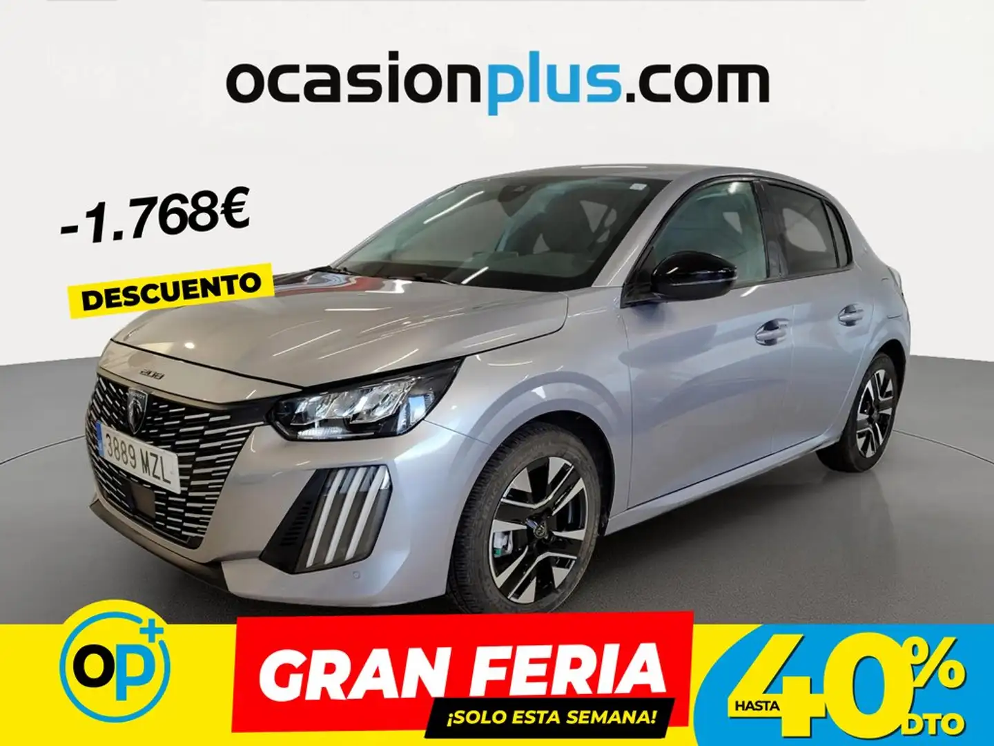 Peugeot 208 1.2 Puretech S&S Allure 100 Gris - 1