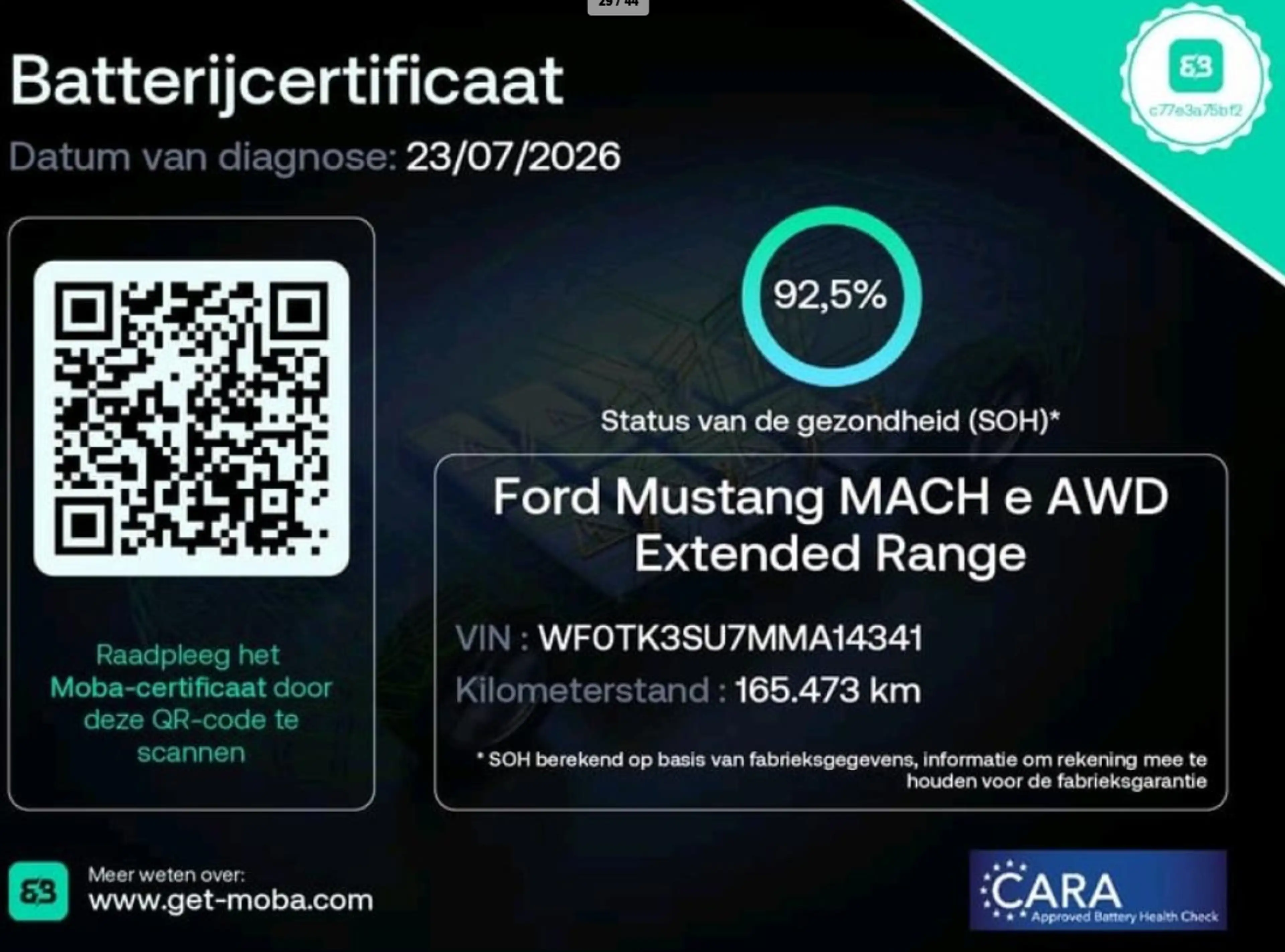 Ford Mustang Mach-E Extended First Edition AWD 98 kWh 93% SOH PANO — photo 4