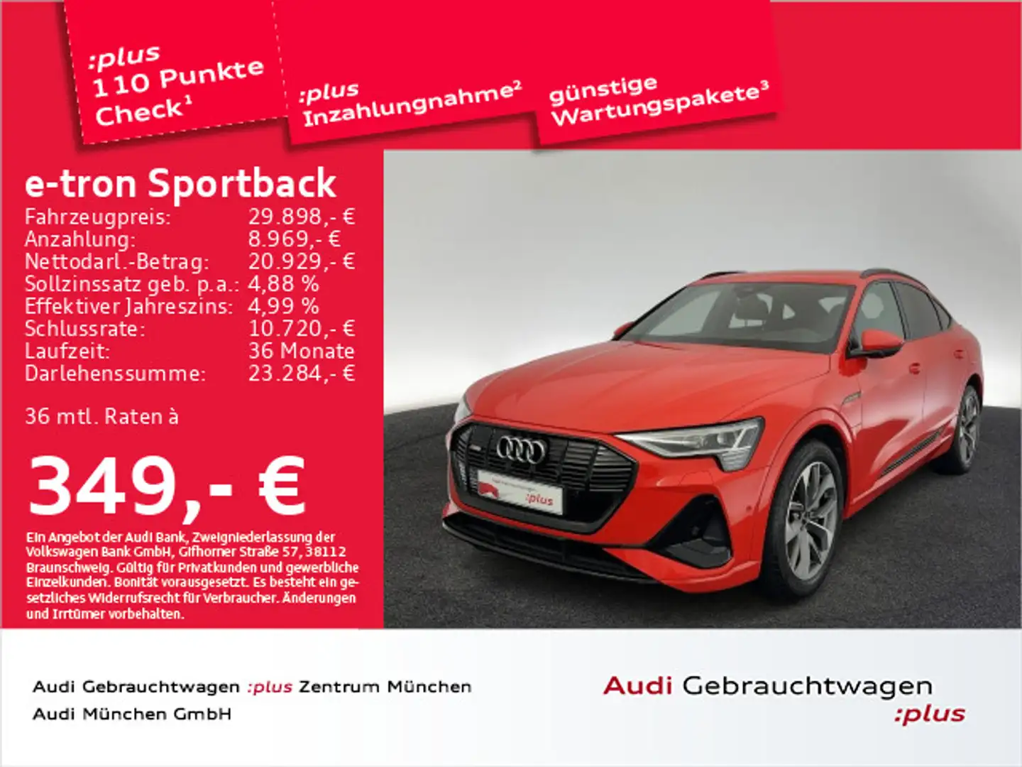 Audi e-tron 50 qu. 2x S line HuD/ACC/Kamera Red - 1