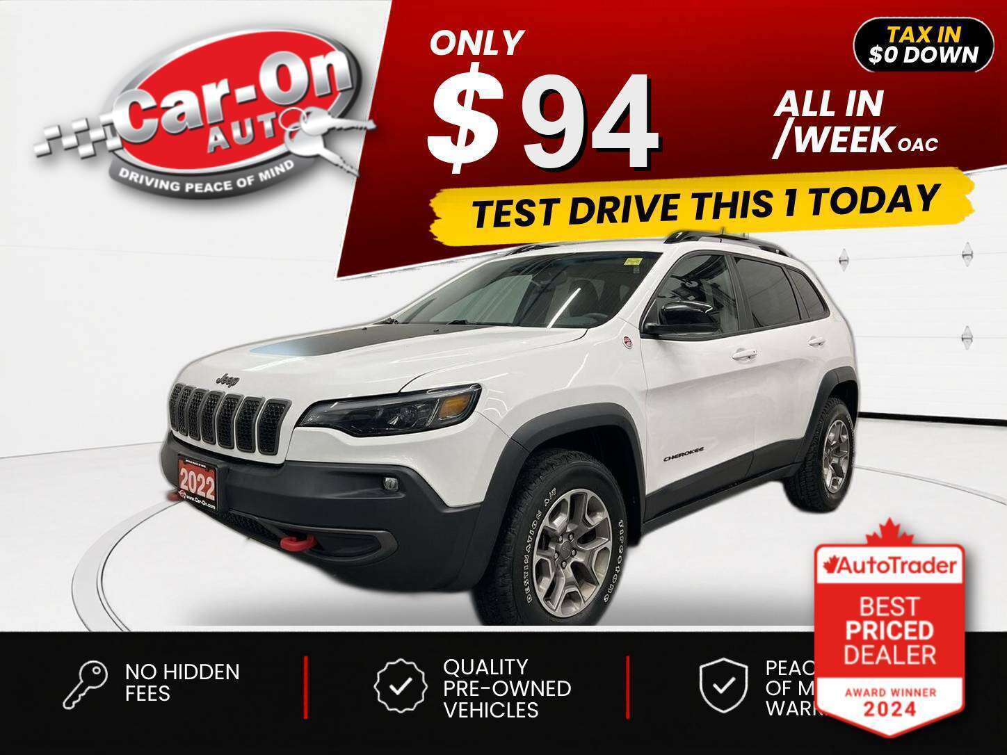 White 2022 Jeep Cherokee SUV / Crossover Four-Wheel Drive Automatic