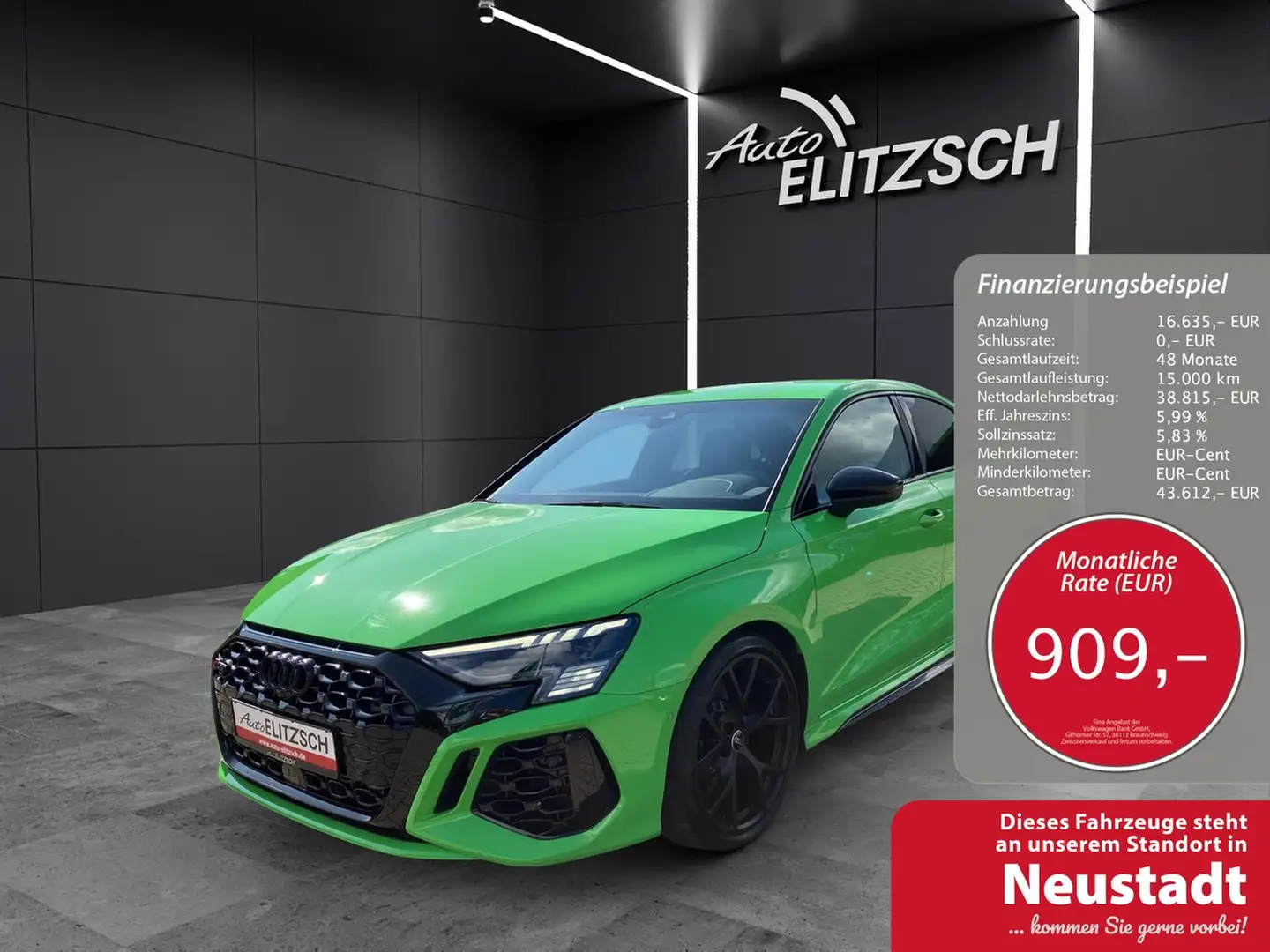 Audi RS3 RS 3 Lim. TFSI quattro Matrix ACC SHZ PDC NAVI ... Grün - 1