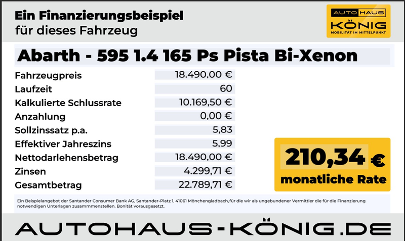 Abarth 595 1.4 Pista Bi-Xenon Beats Leder 7 Zoll — photo 4