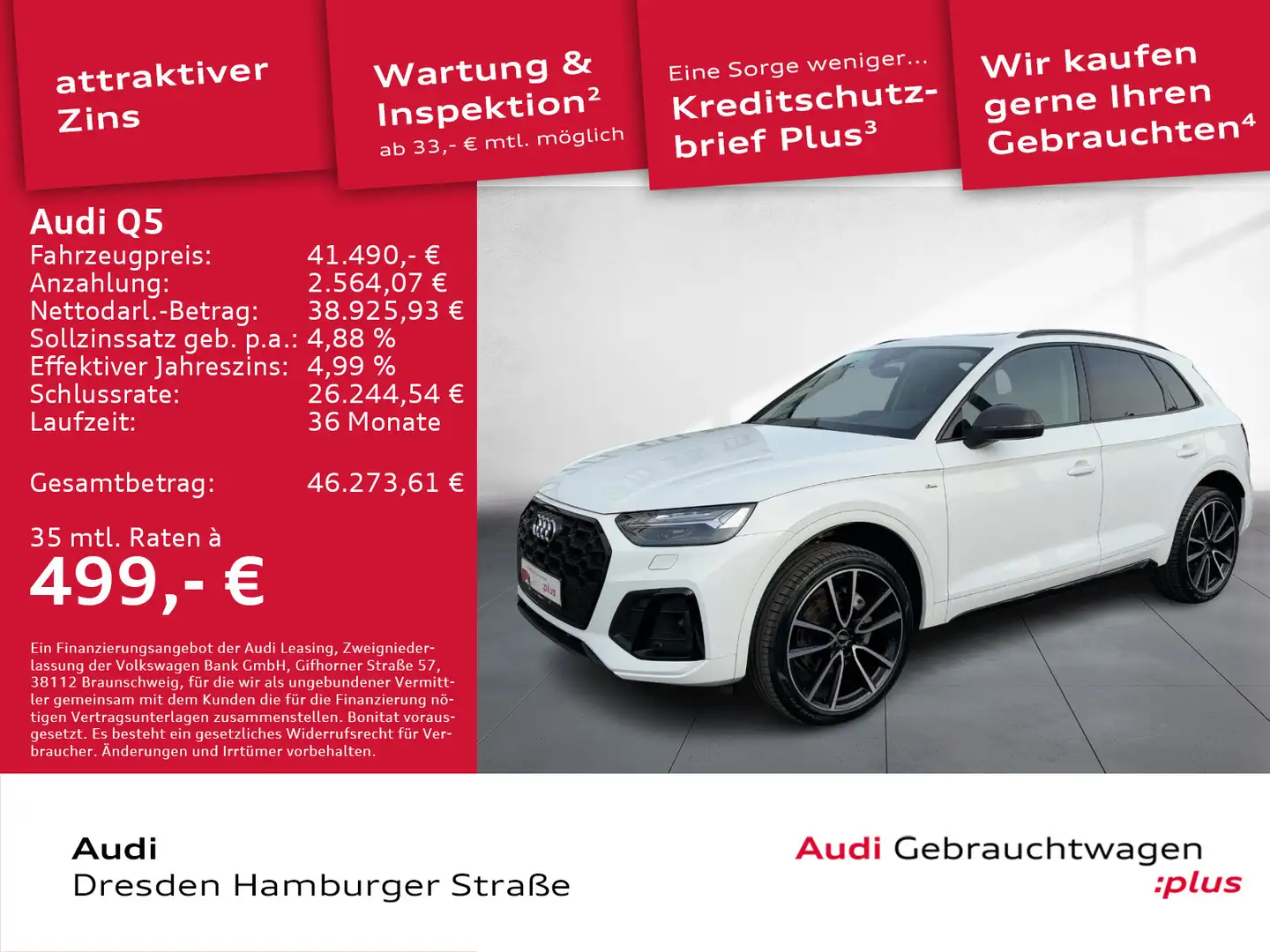 Audi Q5 40 TDI S line quattro Matrix Navi Pano AHZV Weiß - 1