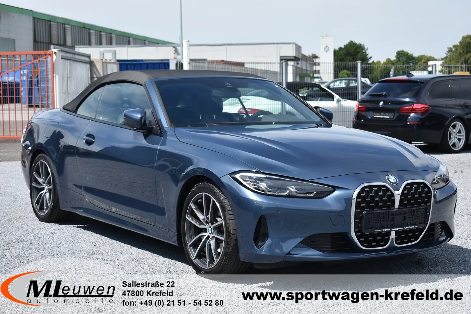 BMW 420 420d Cabrio *LEDER*NAVI*AHK*SHZG*LiveCockpit* Bleu - 2