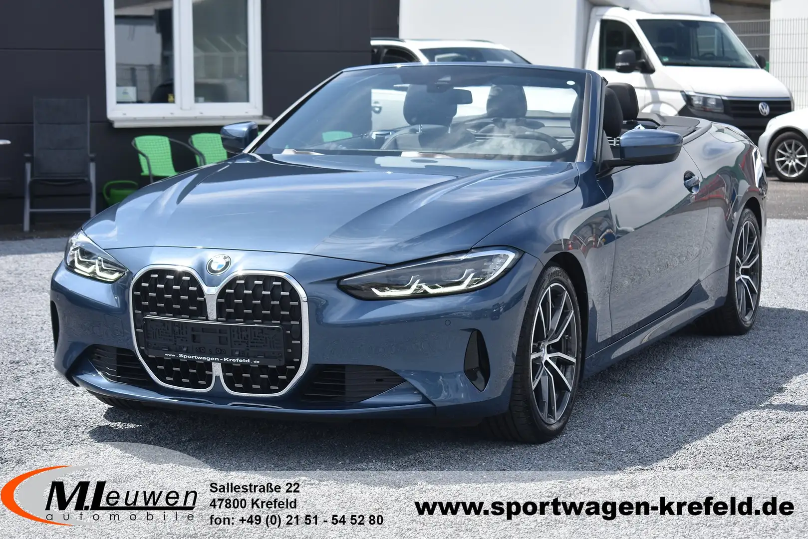 BMW 420 420d Cabrio *LEDER*NAVI*AHK*SHZG*LiveCockpit* Bleu - 1