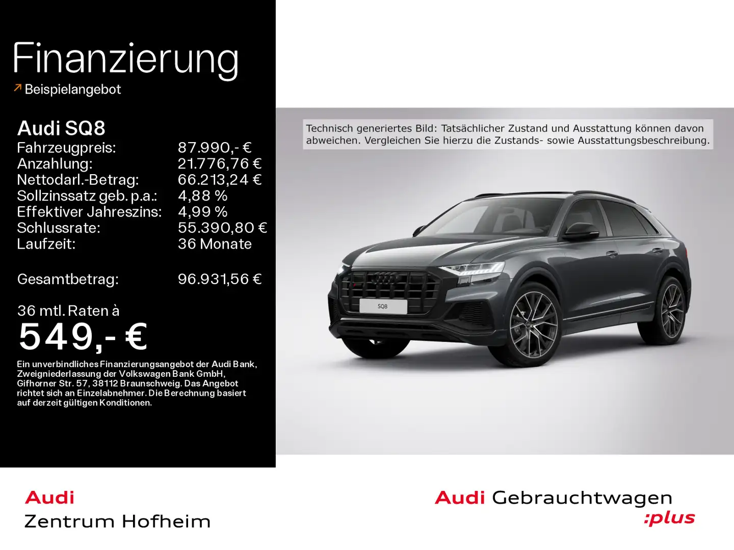 Audi SQ8 *Air*B&O*Pano*Matrix*Virtual*Navi+*Kamera*Tou Grau - 1