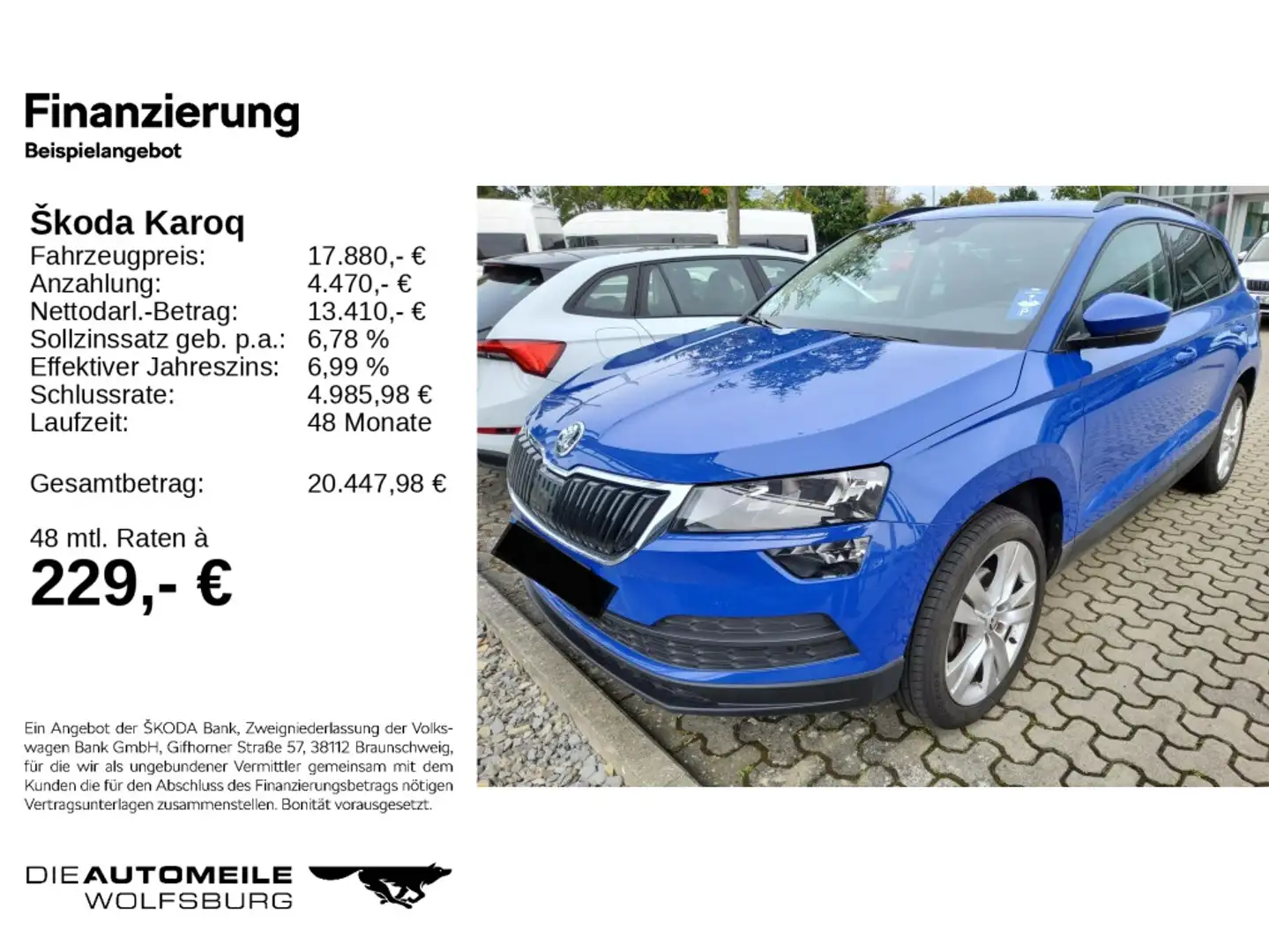 Skoda Karoq 1.0 TSI Style Rückfahrkam/Navi/AHK Blau - 2