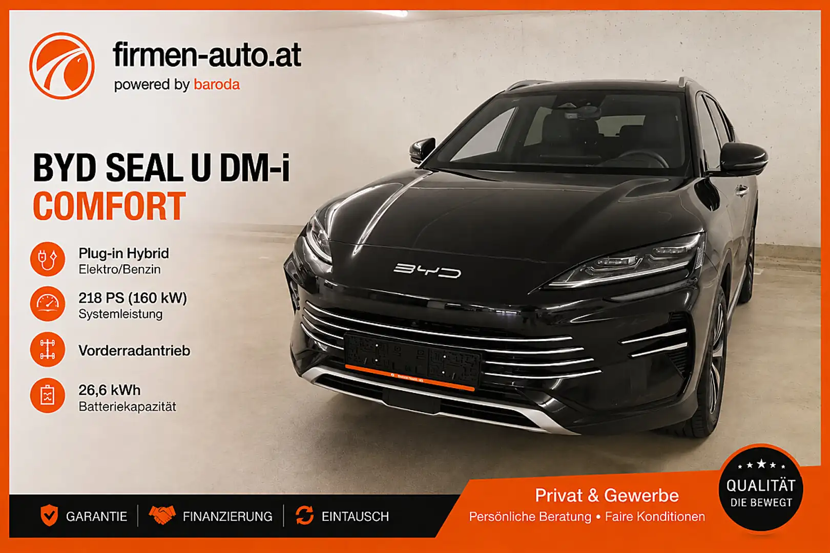 BYD Seal U DM-i PHEV 26,6kWh Comfort Österreich Paket | In... Schwarz - 1