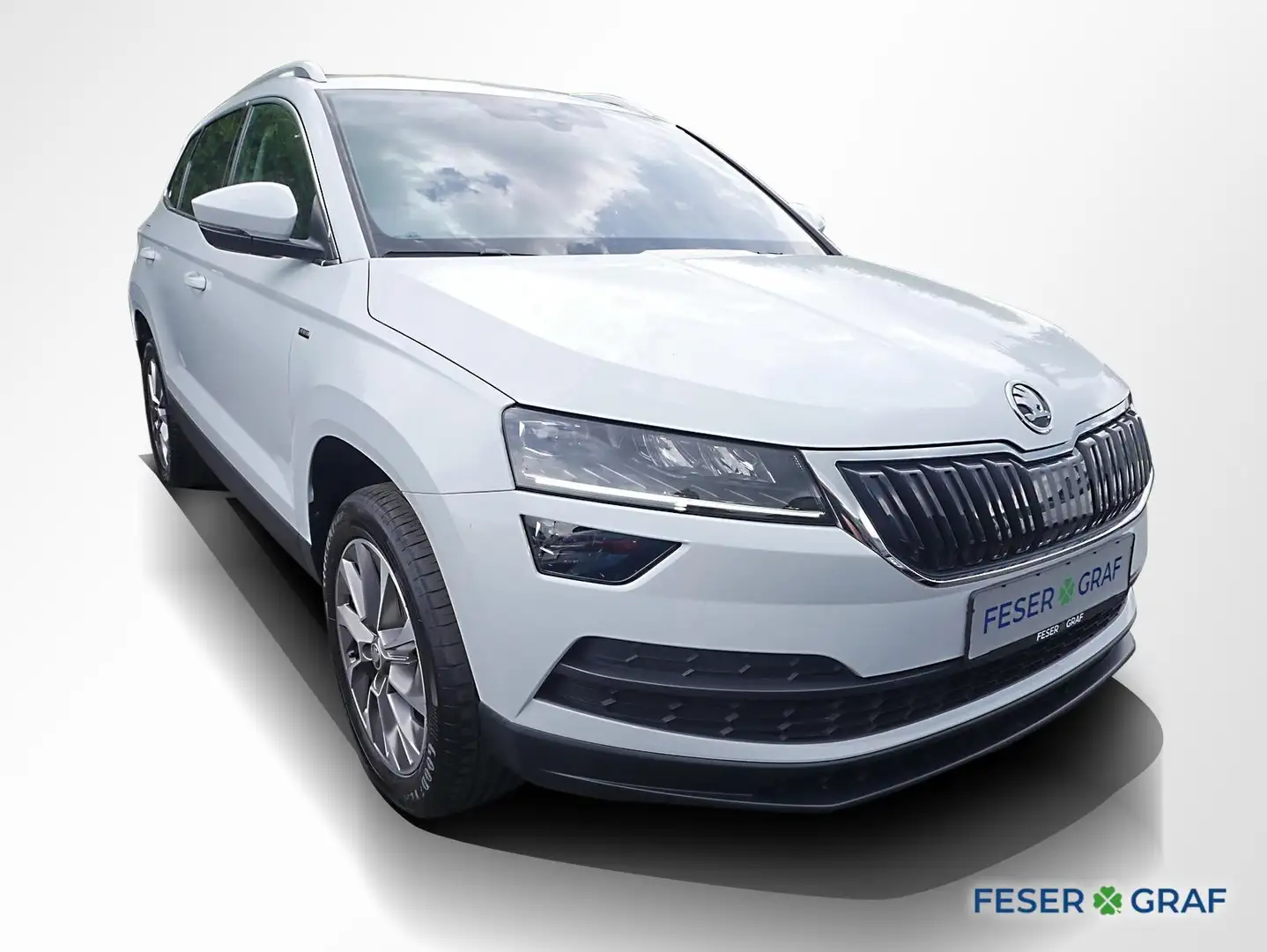 Skoda Karoq 1.5 TSI Clever DSG GRA LED Navi PDC Sitzh. Blanc - 2