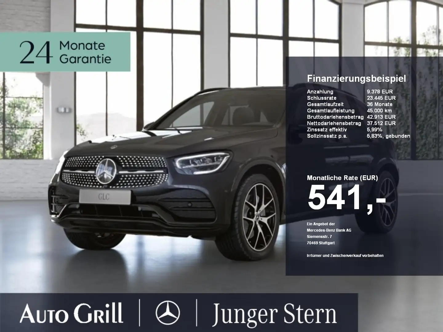 Mercedes-Benz GLC 300 4M AMG AHK 20Zoll Pano 360 StdHzg Memory Grigio - 1