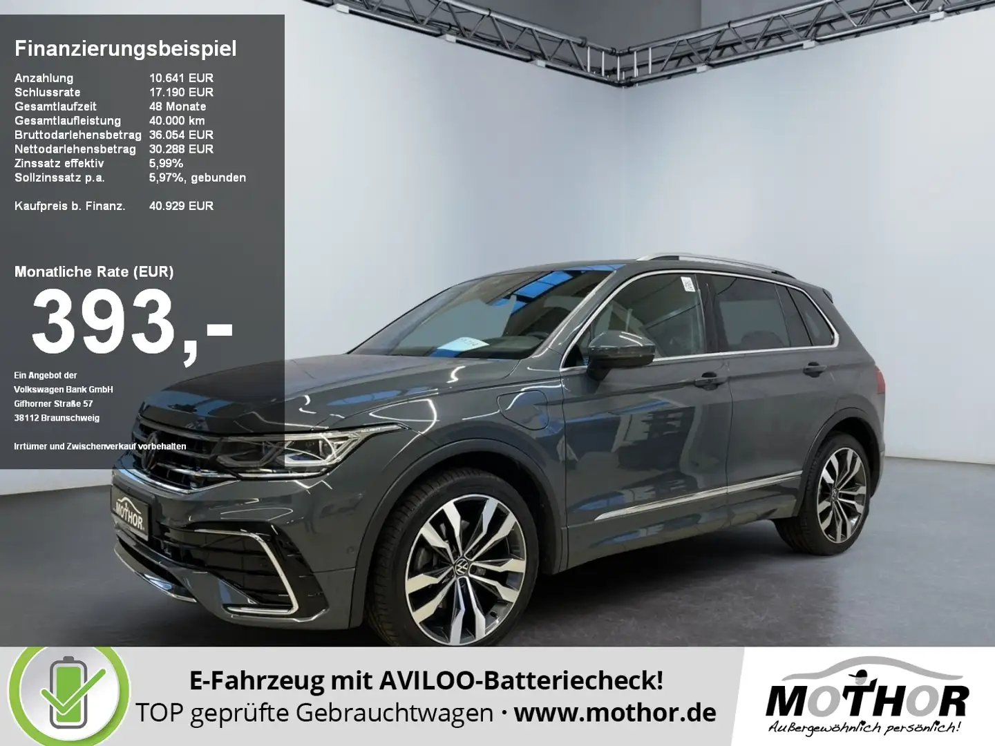 Volkswagen Tiguan R-Line 1.4eHybrid DSG Panorama Navi Leder Grau - 1
