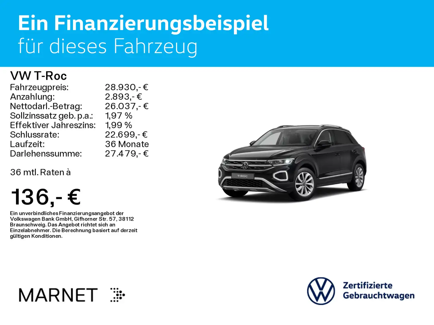 Volkswagen T-Roc T-ROC 1.5 TSI DSG STYLE*LED*AHK*NAVI*KLIMA*PDC*S Zwart - 2