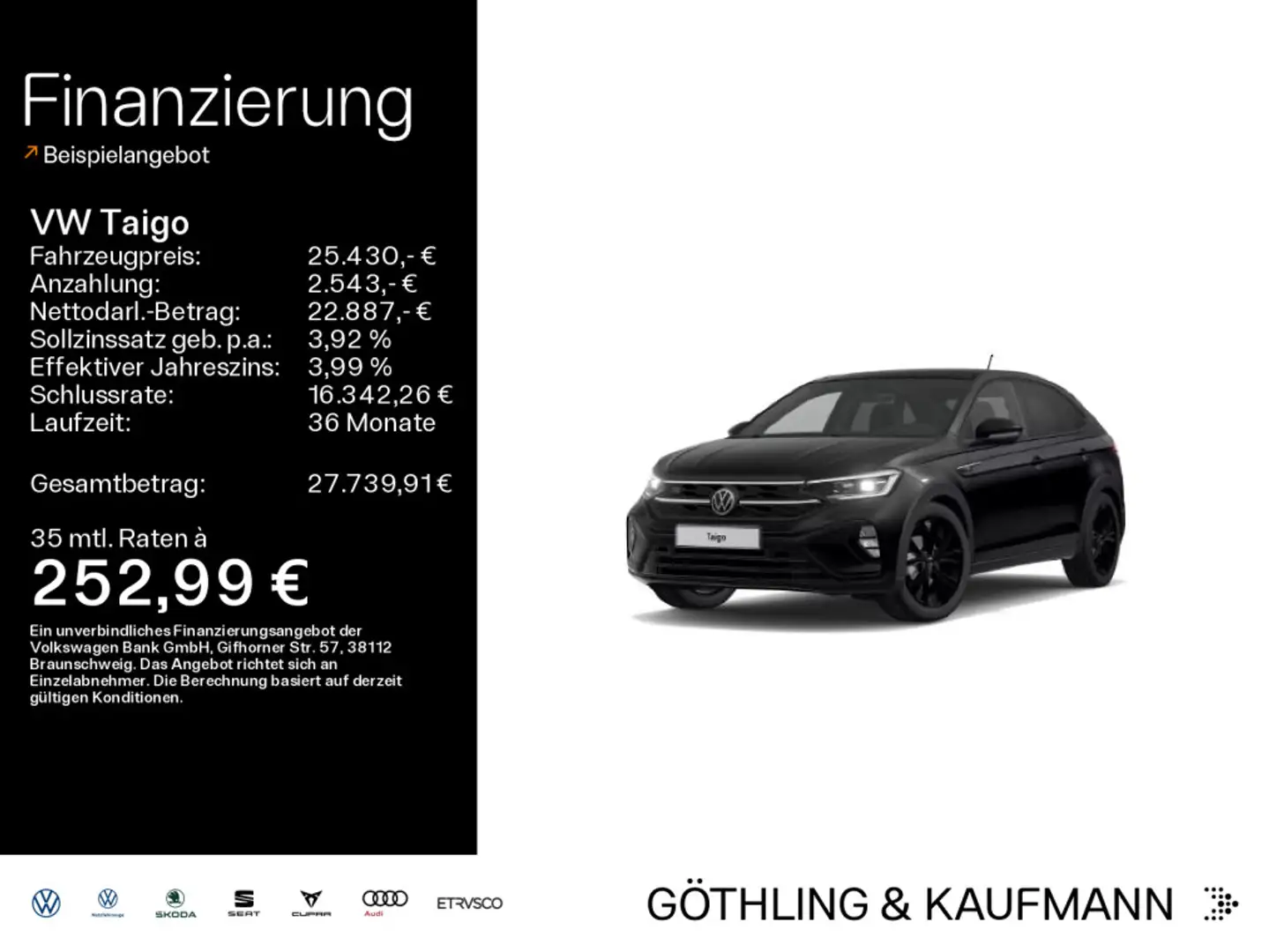 Volkswagen Taigo R-Line 1.5 TSI DSG*NAVI*PANO*KAM*AHK*Black Noir - 1