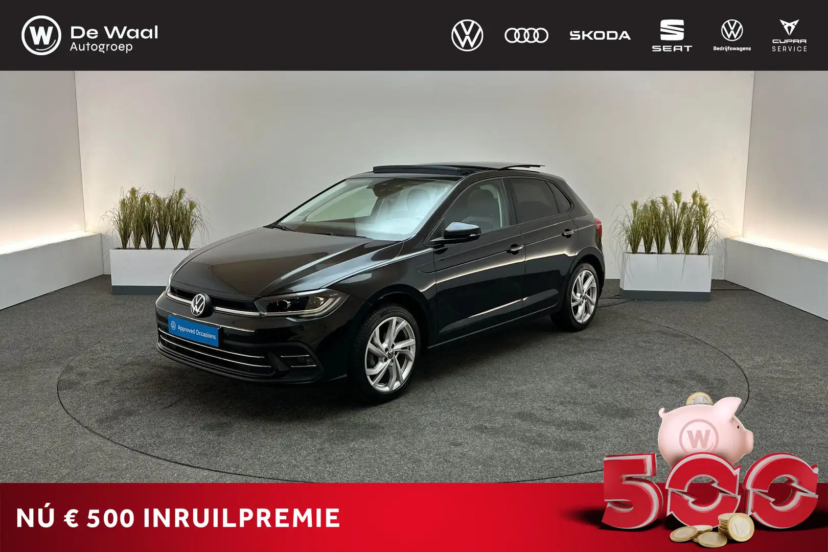 Volkswagen Polo 1.0 TSI 95pk Style | Panoramadak, Verbindende LED Zwart - 1