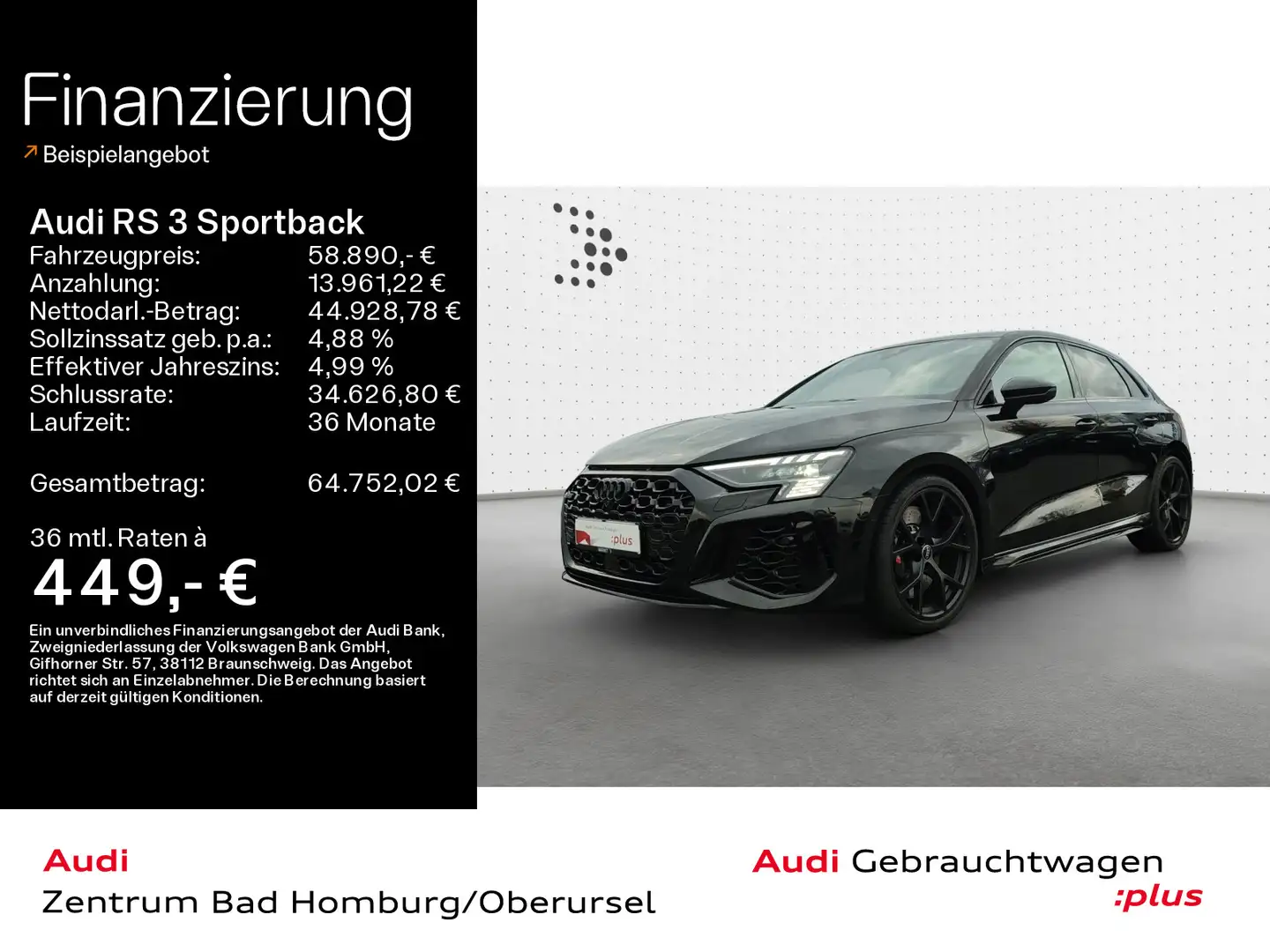 Audi RS3 quattro Sportback Matrix*Pano*HUD Negru - 1