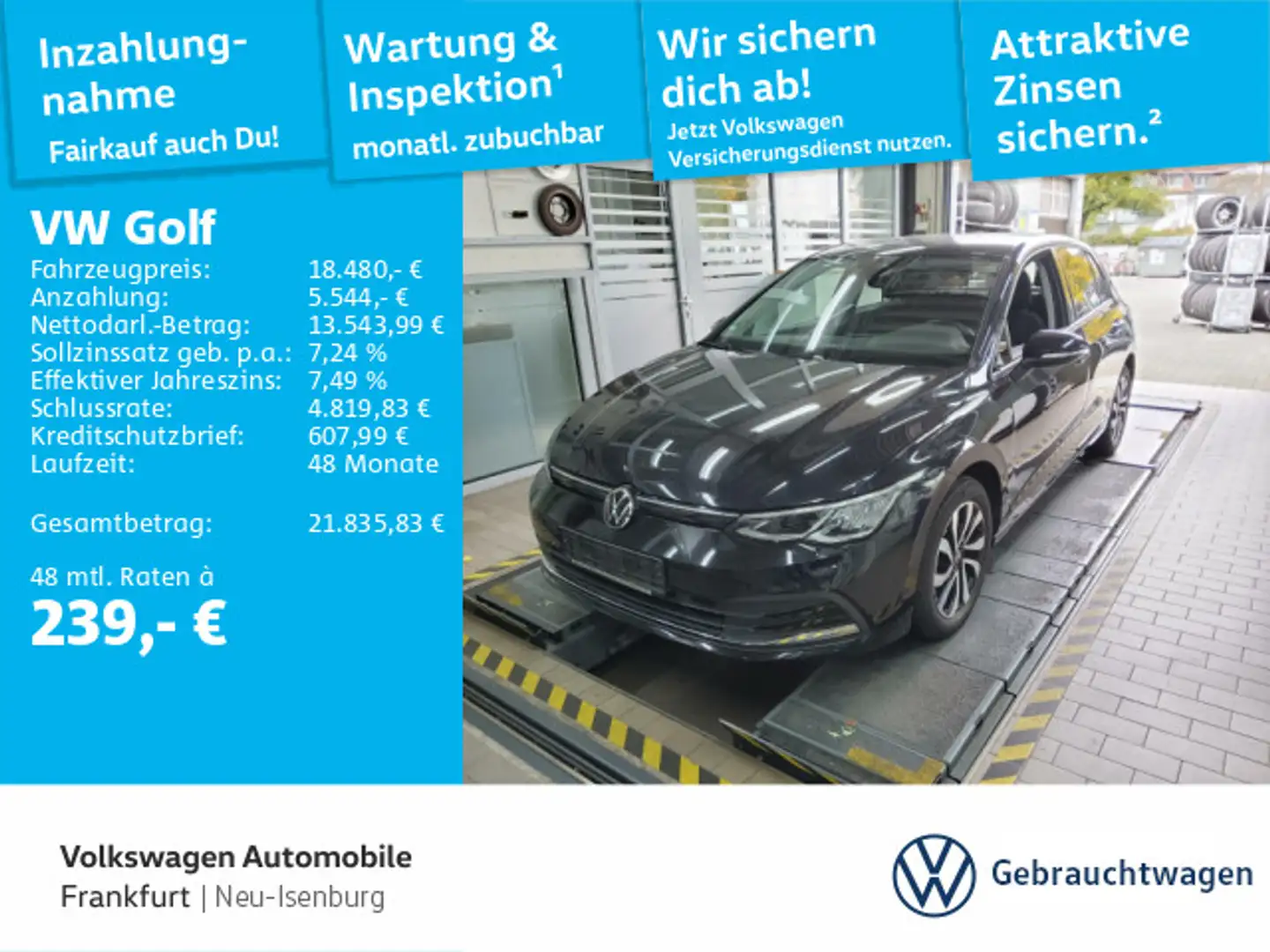 Volkswagen Golf VIII 1.5 TSI Active Navi Sprachbedienung Si Schwarz - 1