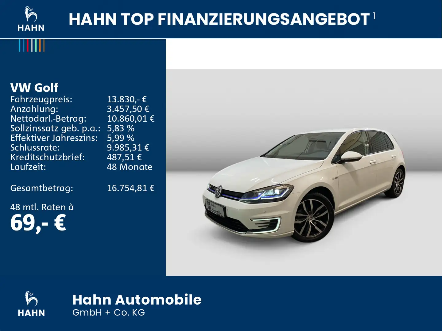 Volkswagen Golf VII e-Golf Automatik Navi PDC Klima Weiß - 2