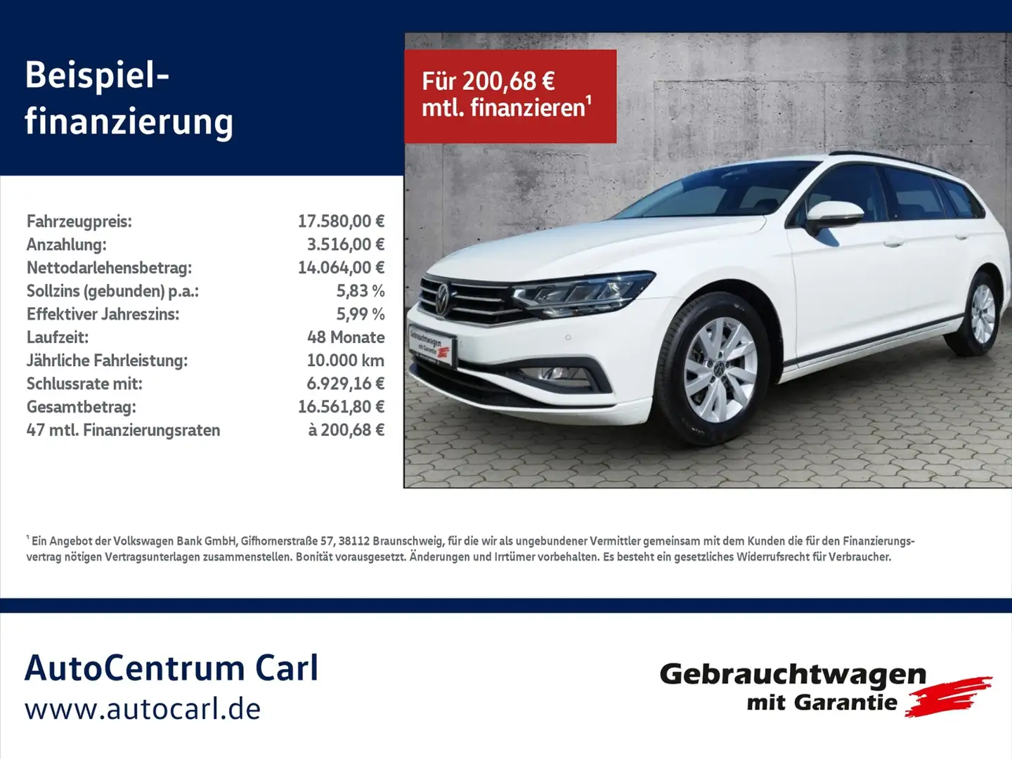 Volkswagen Passat Variant 2.0 TDI DSG AHK/L+S/3-Zonen/SHZ KLIMA LED ALU Weiß - 1