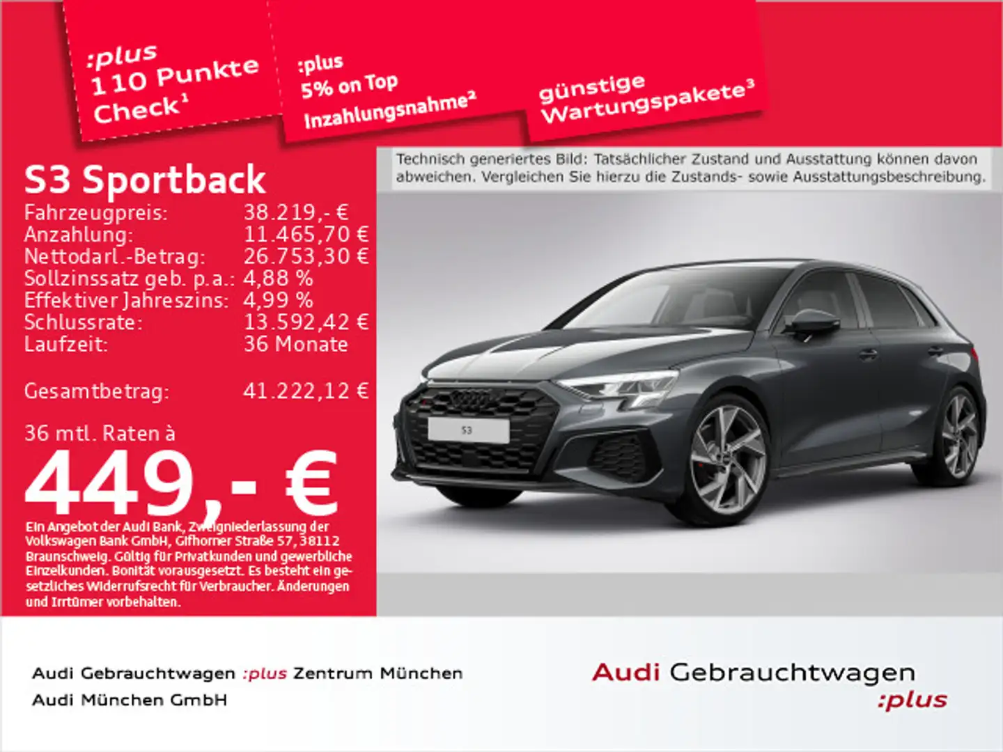 Audi S3 TFSI S tronic Navi+/Virtual+/Kamera Grau - 1