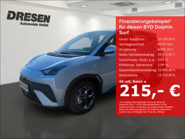 BYD Dolphin Boost 43,2 kWh Sitzheizung/Rückfahrkamera/Carplay