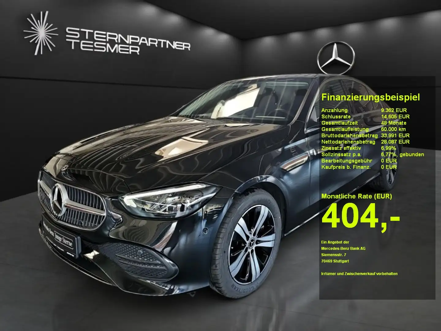 Mercedes-Benz C 220 d AVANTGARDE +KAM.+LED+TOTW.+AMBIENTE+AHK Schwarz - 1