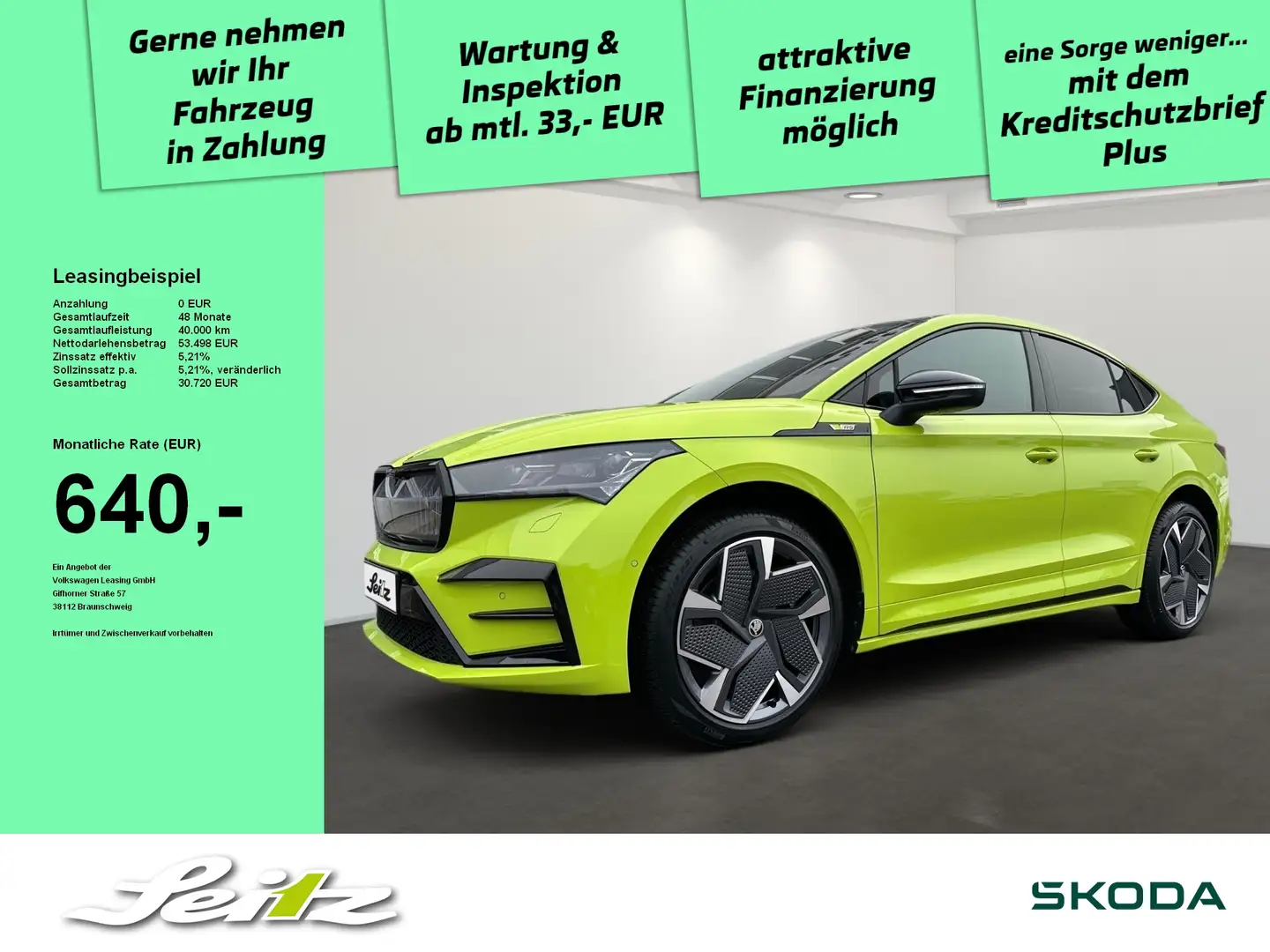 Skoda Enyaq Coupé RS Suite *AHK*PANO*HEAD-UP*NAVI* Grün - 1