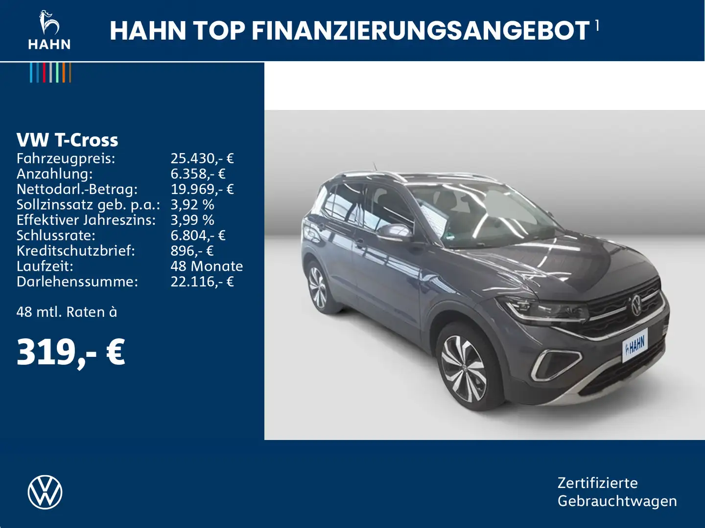 Volkswagen T-Cross 1.0 TSI DSG Style ACC IQ.Light Navi PDC Grau - 2