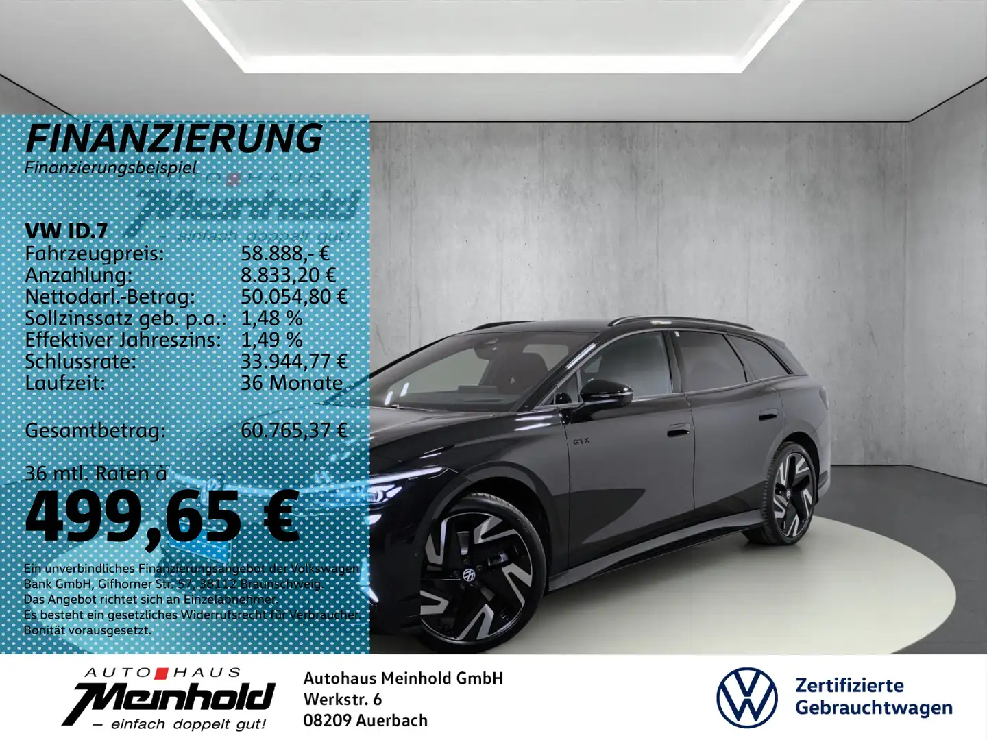 Volkswagen ID.7 Tourer GTX, Area View, Alu 21", Easy Open, Noir - 1