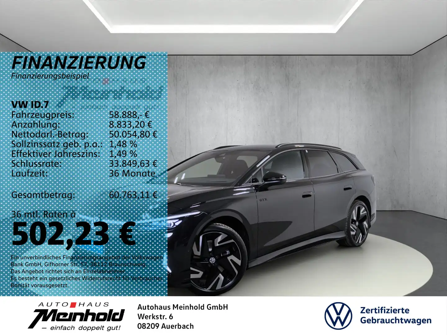 Volkswagen ID.7 Tourer GTX, Area View, Alu 21", Easy Open, Schwarz - 1