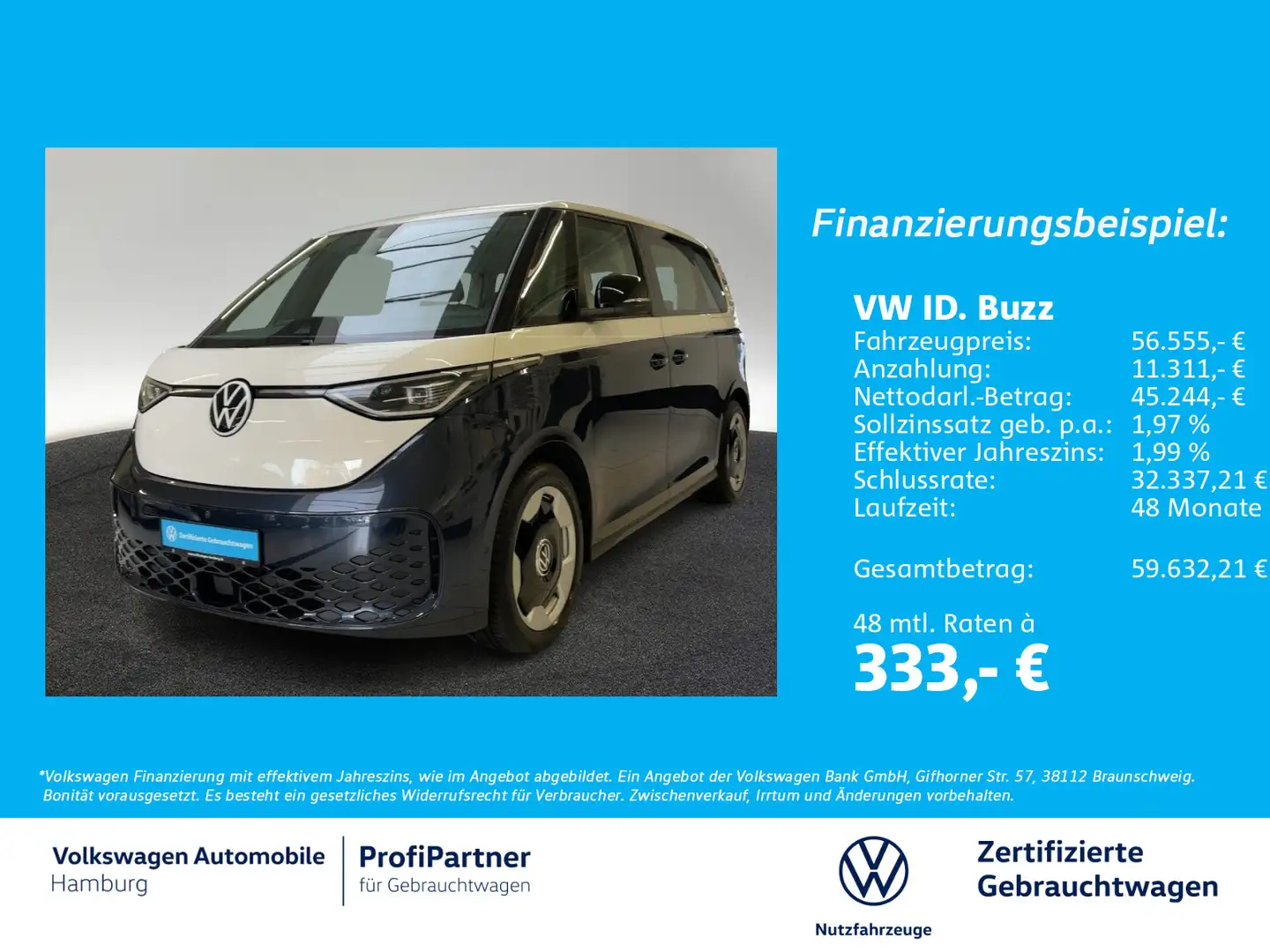 Volkswagen ID. Buzz ID.Buzz LED AHK ACC Navi 360° Park-Assist Weiß - 1