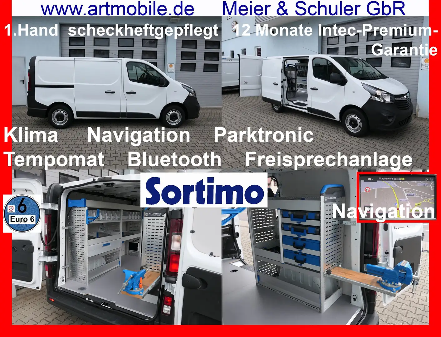 Opel Vivaro Bi-Turbo SORTIMO Navi Klima PDC 1.Hand Garantie* Weiß - 1