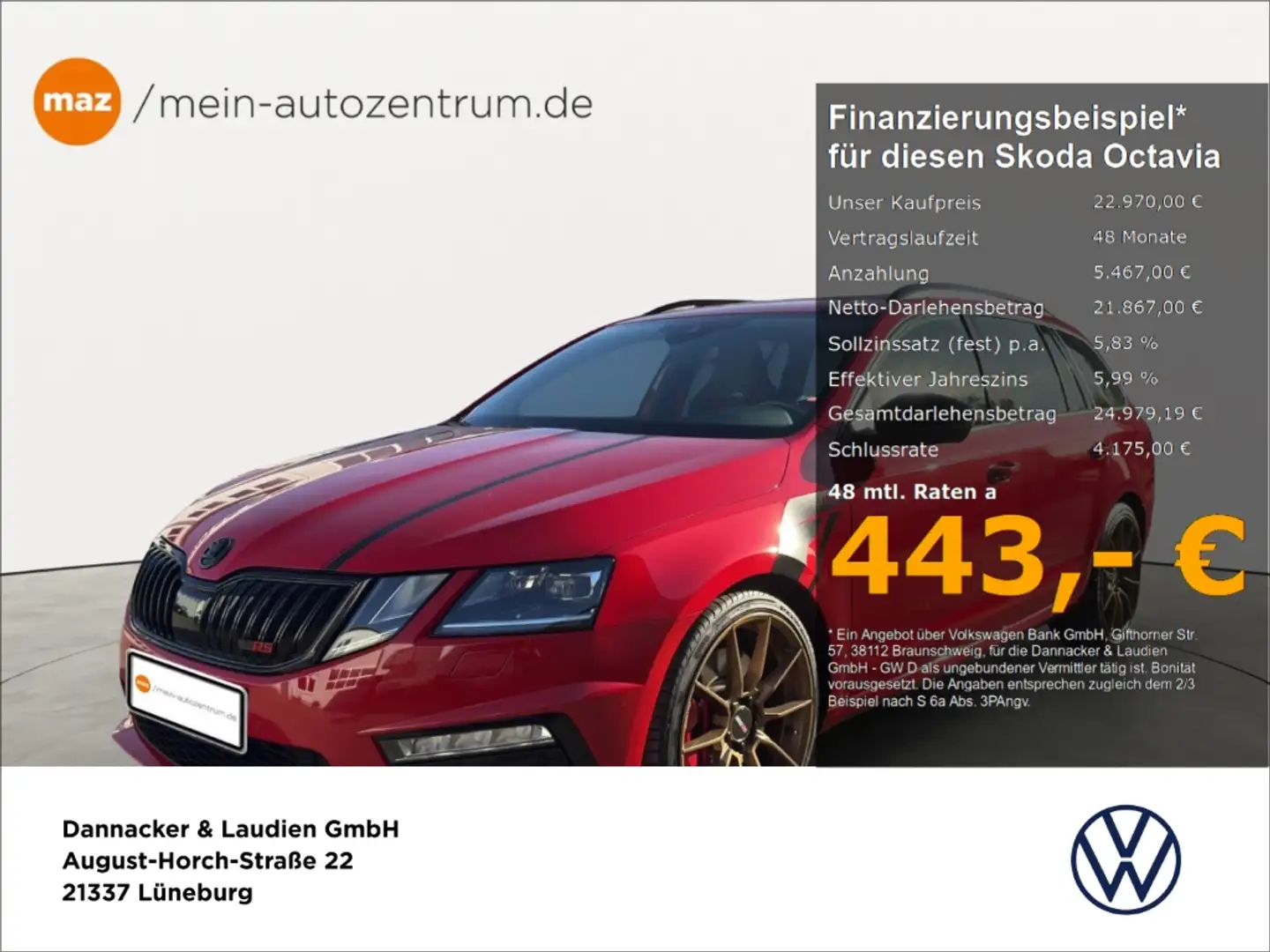 Skoda Octavia Combi 245 2.0 TSI RS Alu LED Navi Virtual-Cockpit Rot - 1
