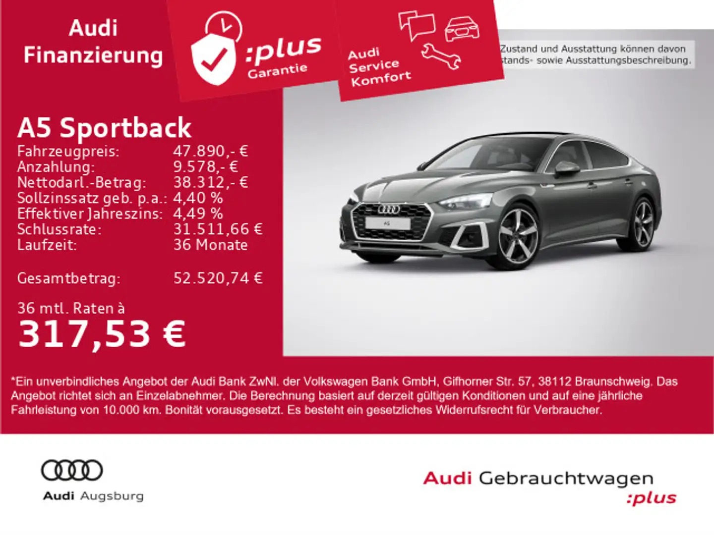 Audi A5 40TFSI qu. 2x S line*PANO*AHK*8fach Gris - 1