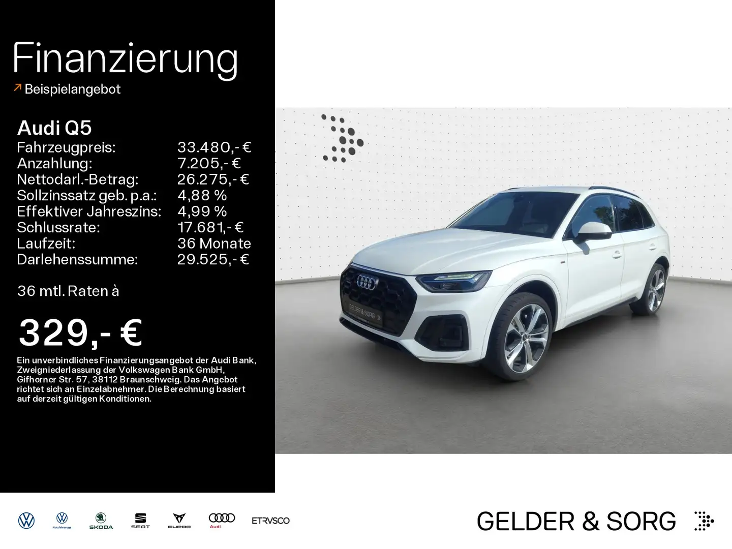 Audi Q5 40 TDI quattro|S-line|AHK|RFK|LED|Virtual Weiß - 1