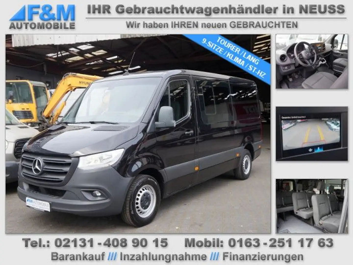 Mercedes-Benz Sprinter 216 Tourer L2H1Klima St-heizung 9 Sitze Schwarz - 1