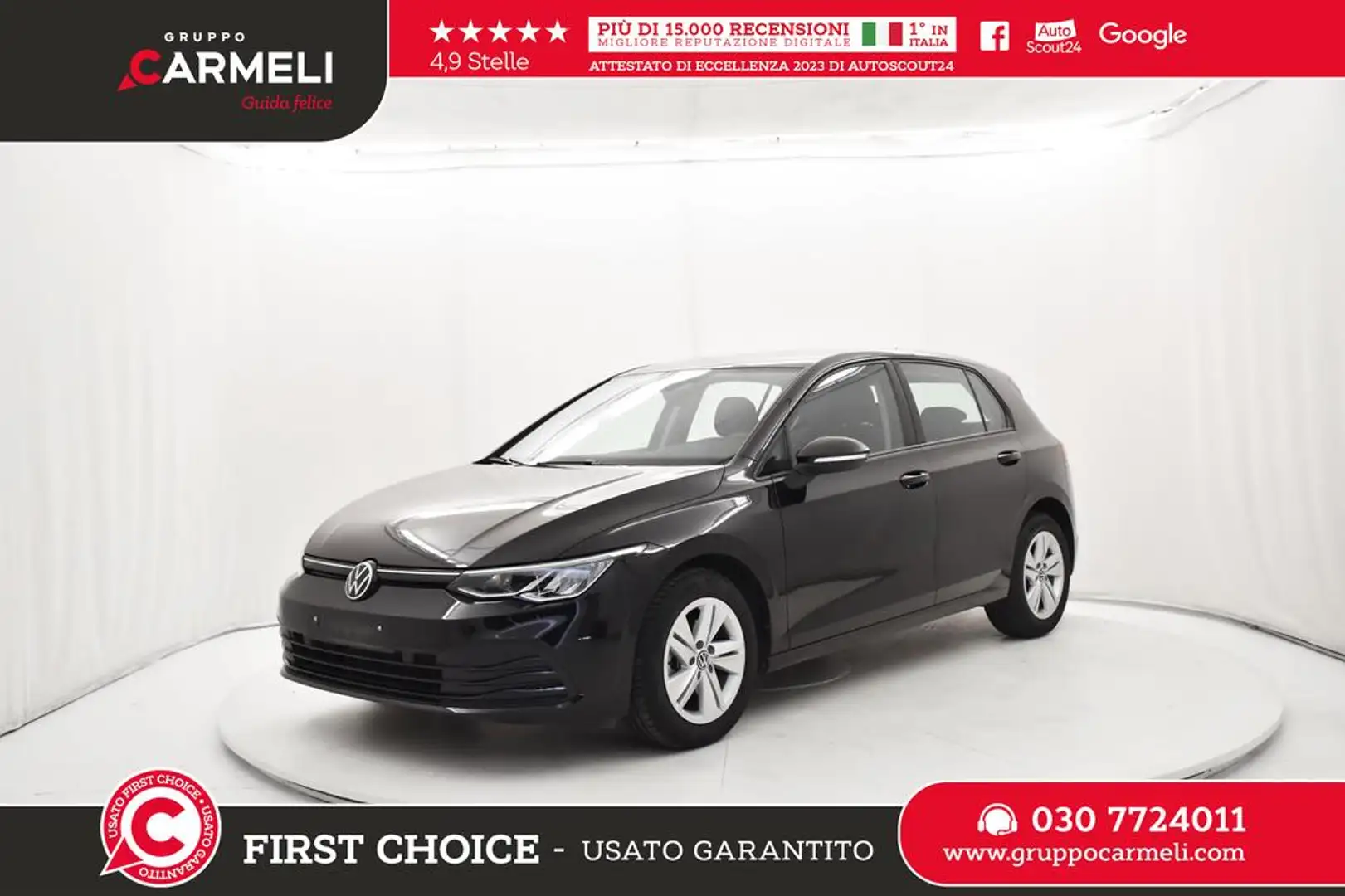 Volkswagen Golf 1.5 tsi MANUALE CERCHI 16,LED,ACC,AZIENDALE Nero - 1