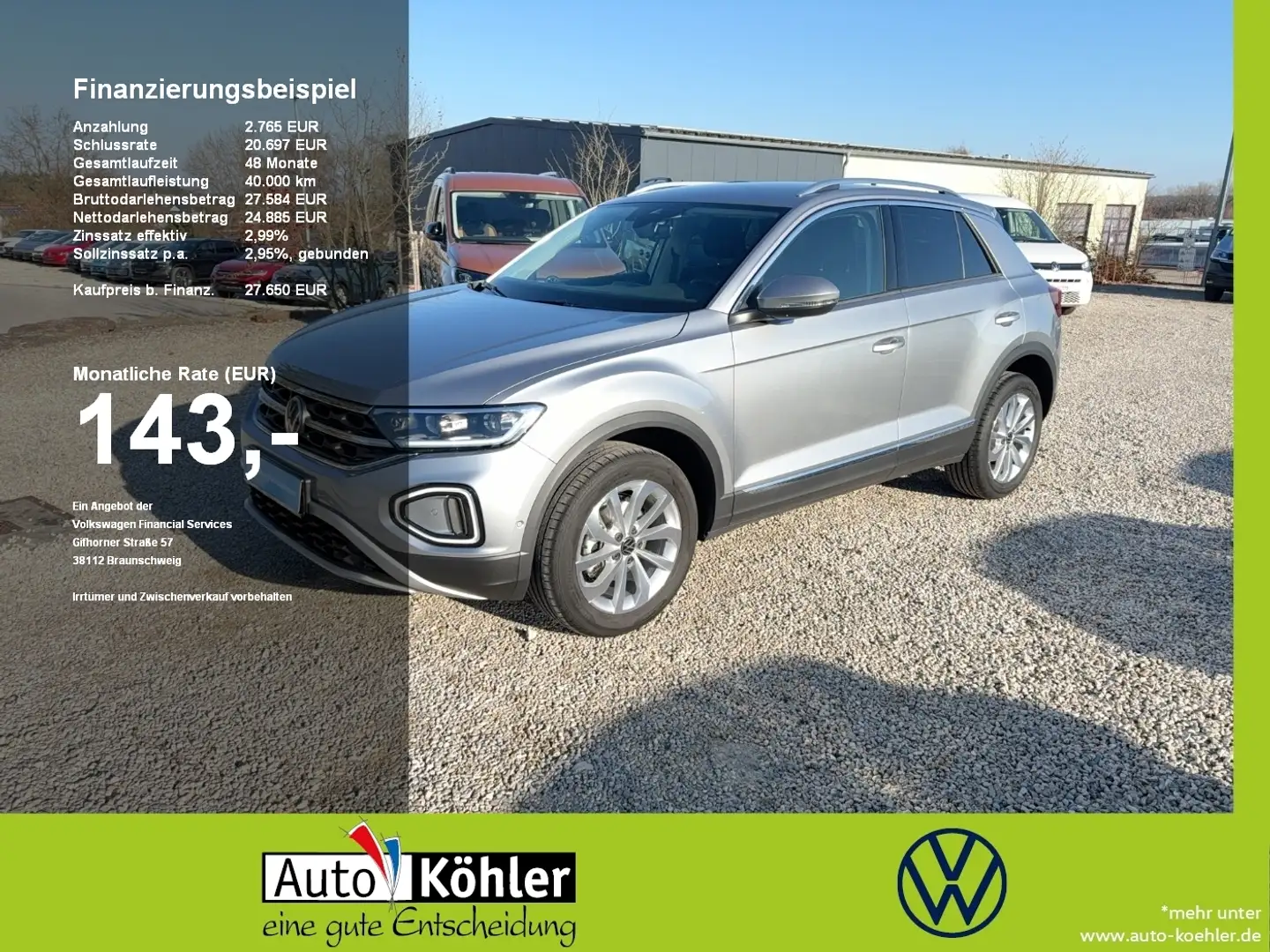 Volkswagen T-Roc Style TSI CarPlay/AHK/Virt/ACC/LED/Navi Silber - 1