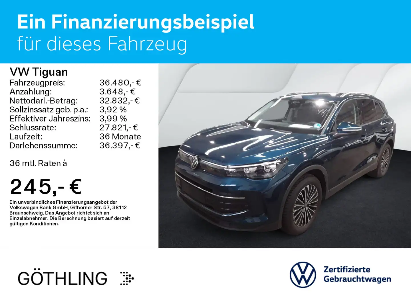 Volkswagen Tiguan Life TDI 110kW*LED*AHK*KAMERA*NAVI*PDC Blu/Azzurro - 2